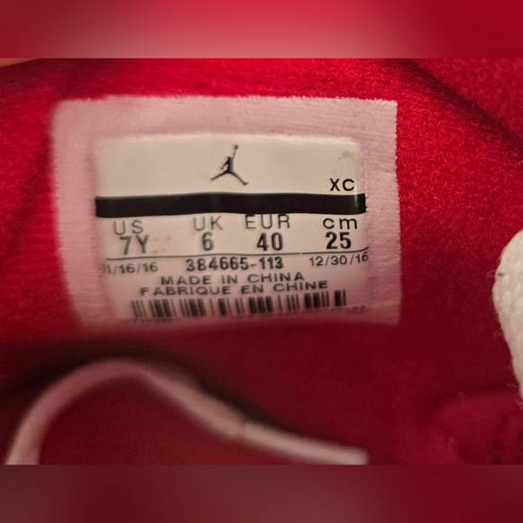 Air Jordan Retro 6 VI “Alternate‎ Hare” Gym Red (384665-113) 2016 US Size 7Y - Picture 5 of 10